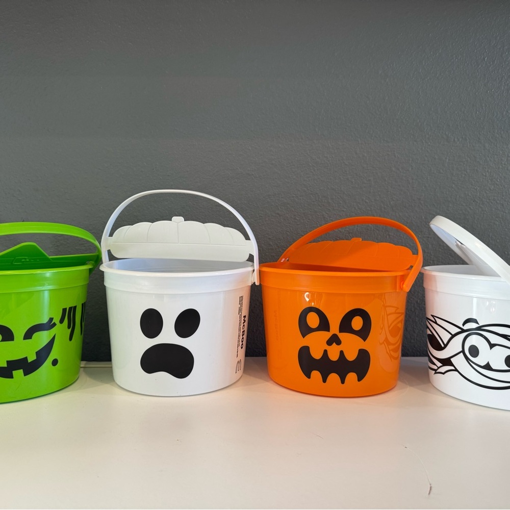 McDonald's Halloween boo Buckets - Green, White, Orange